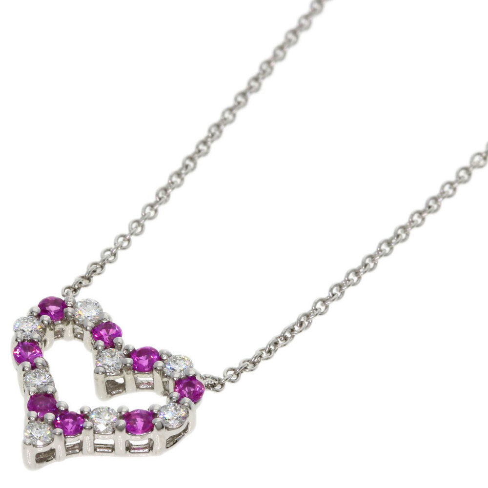 TIFFANY & CO. Silver Diamond Heart Necklace